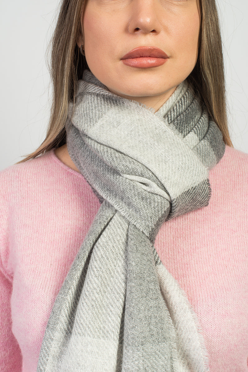 Checkered Cashmere Blend Scarf