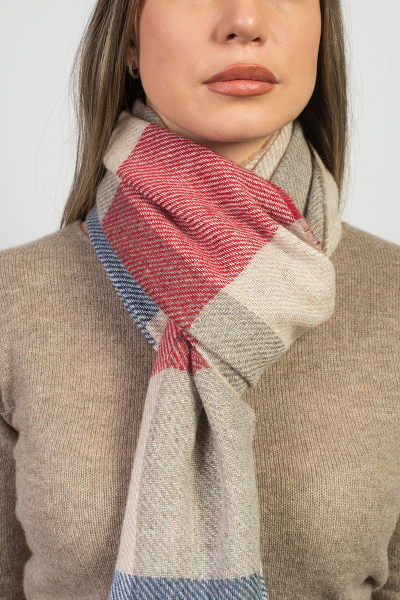 Checkered Cashmere Blend Scarf