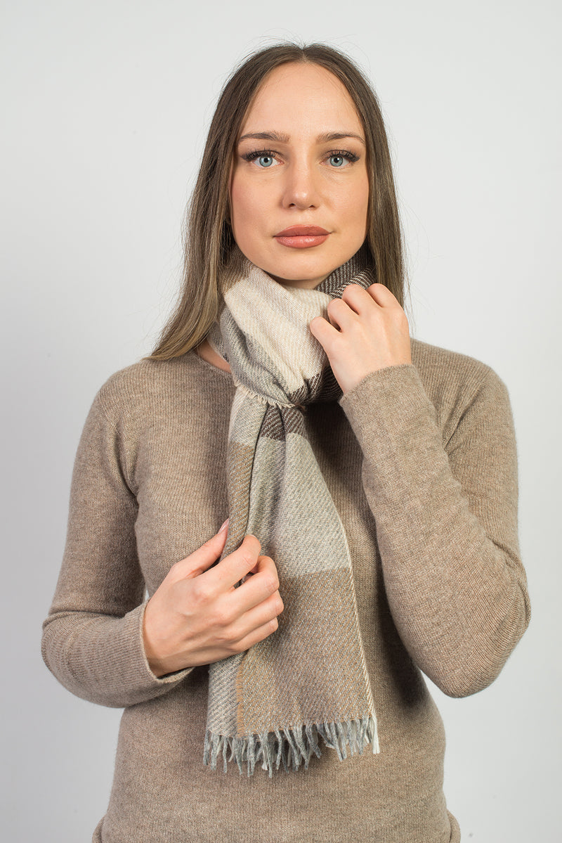 Checkered Cashmere Blend Scarf