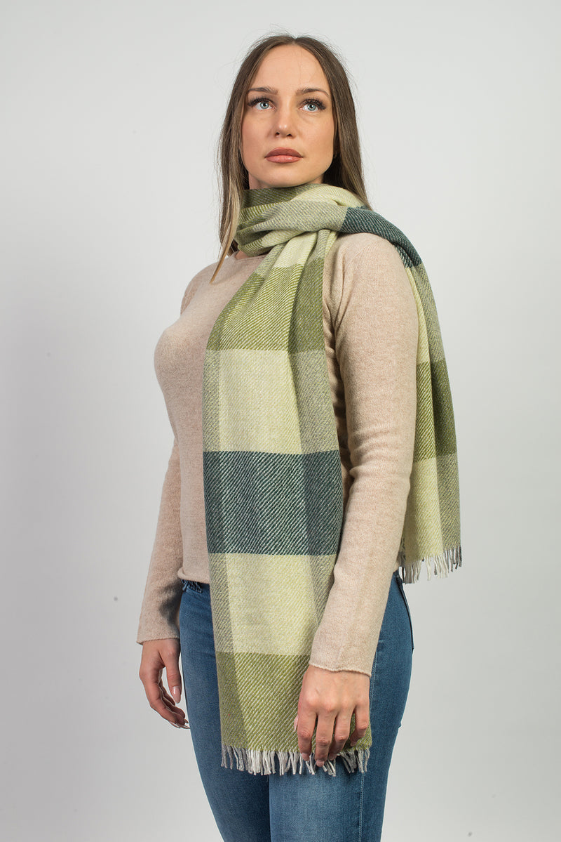 Checkered Cashmere Blend Scarf