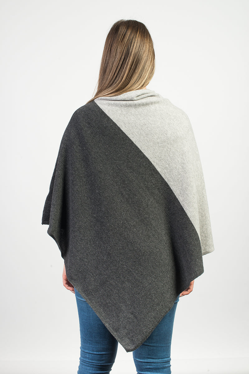 Bicolor Poncho 100% Cashmere | Dalle Piane Cashmere