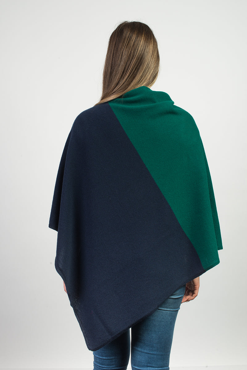 Bicolor Poncho 100% Cashmere | Dalle Piane Cashmere