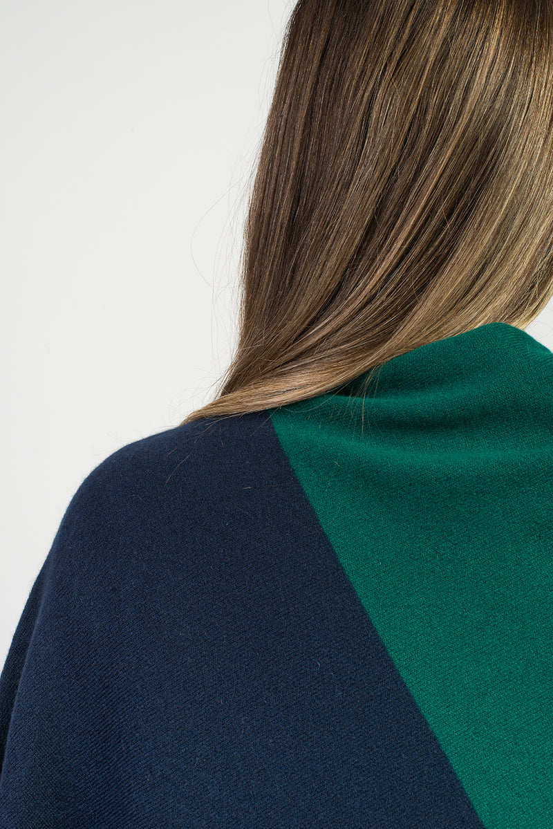 Bicolor Poncho 100% Cashmere | Dalle Piane Cashmere