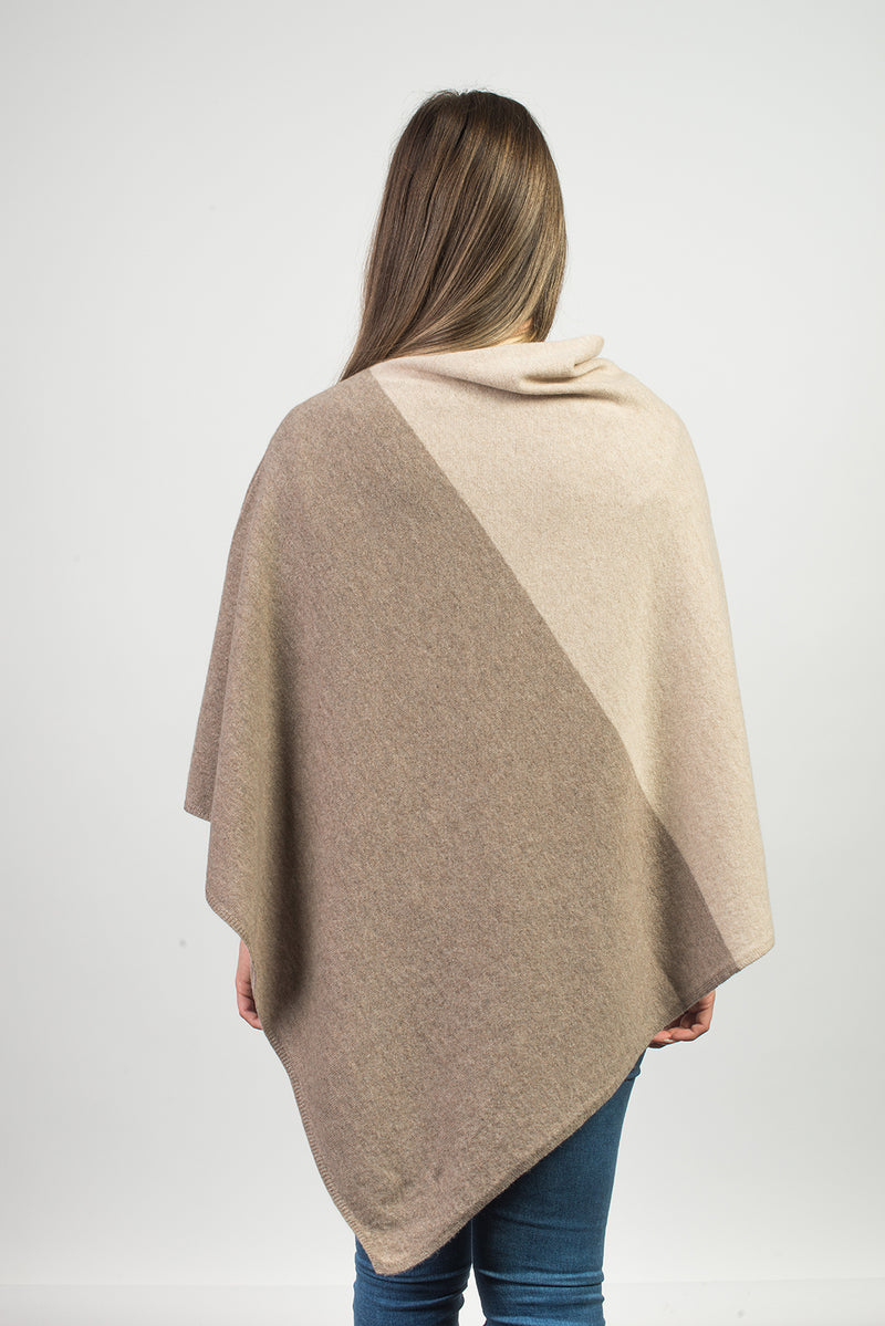 Bicolor Poncho 100% Cashmere | Dalle Piane Cashmere