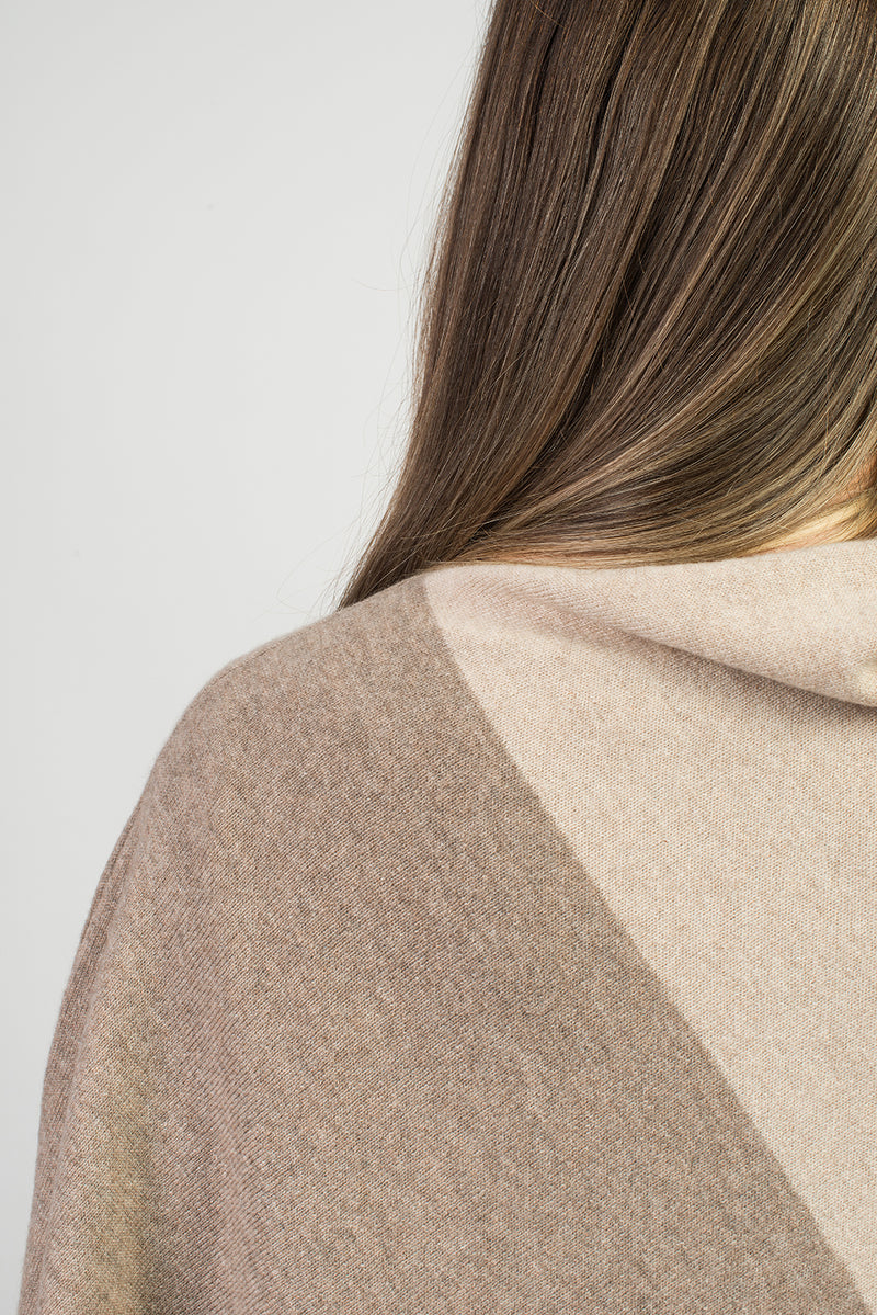 Bicolor Poncho 100% Cashmere | Dalle Piane Cashmere