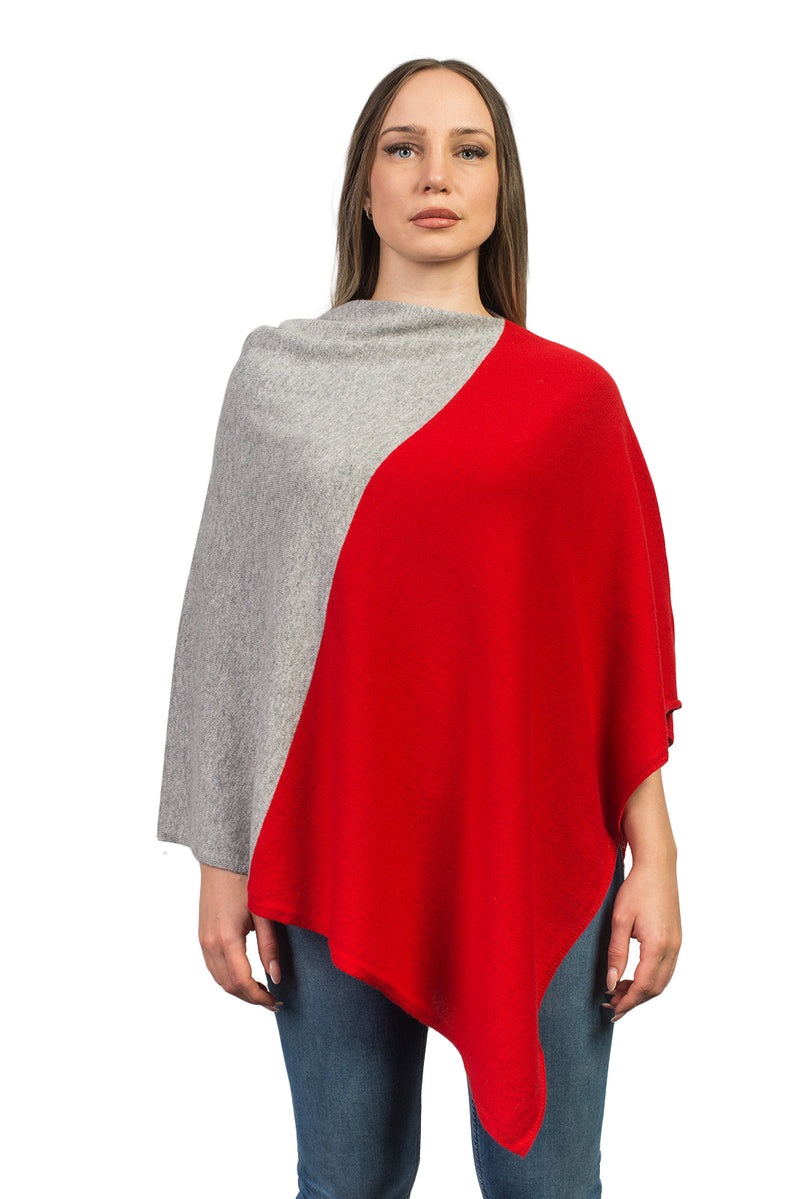 Bicolor Poncho 100% Cashmere | Dalle Piane Cashmere
