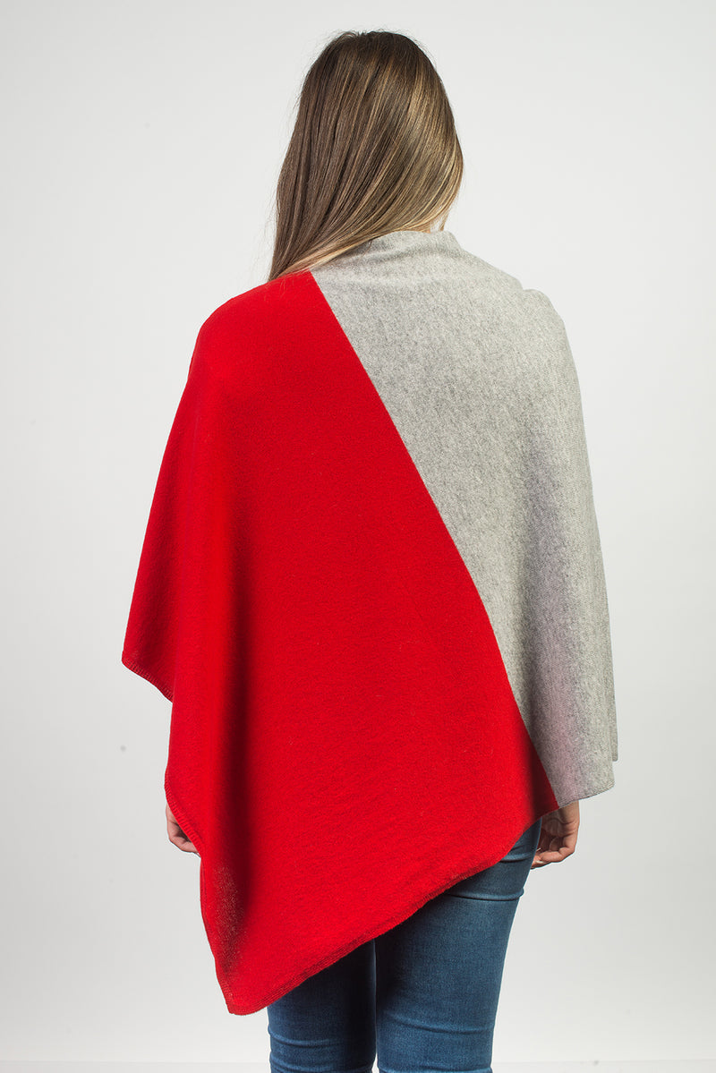 Bicolor Poncho 100% Cashmere | Dalle Piane Cashmere