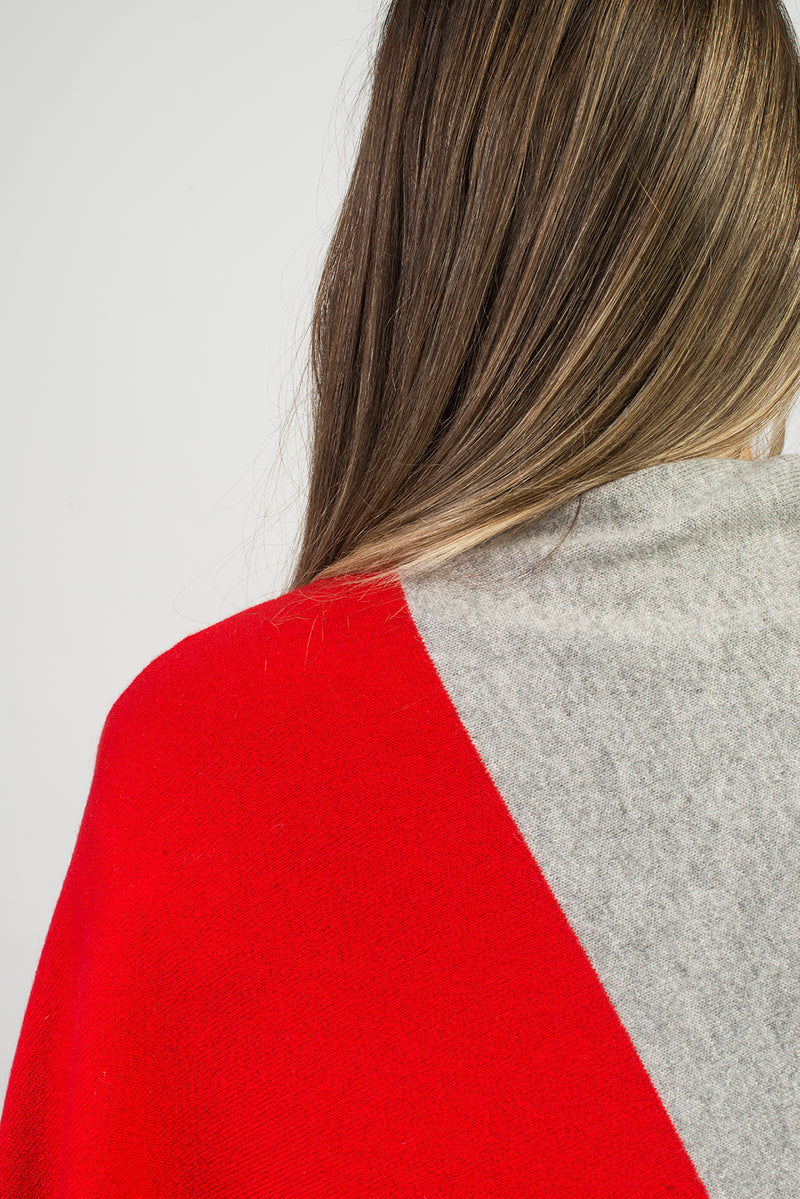 Bicolor Poncho 100% Cashmere | Dalle Piane Cashmere
