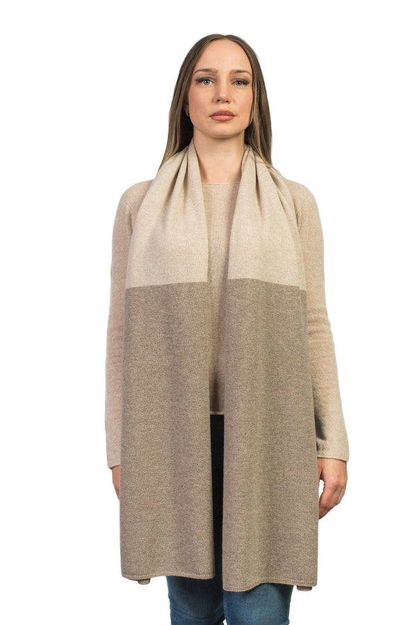 Bicolor Stole 100% Cashmere