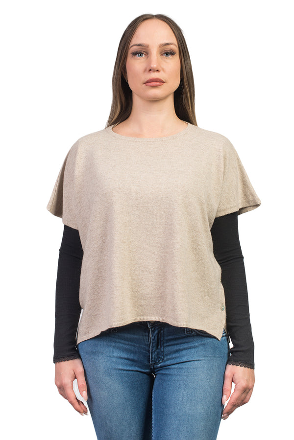 Shirt Side Buttons Cashmere Blend