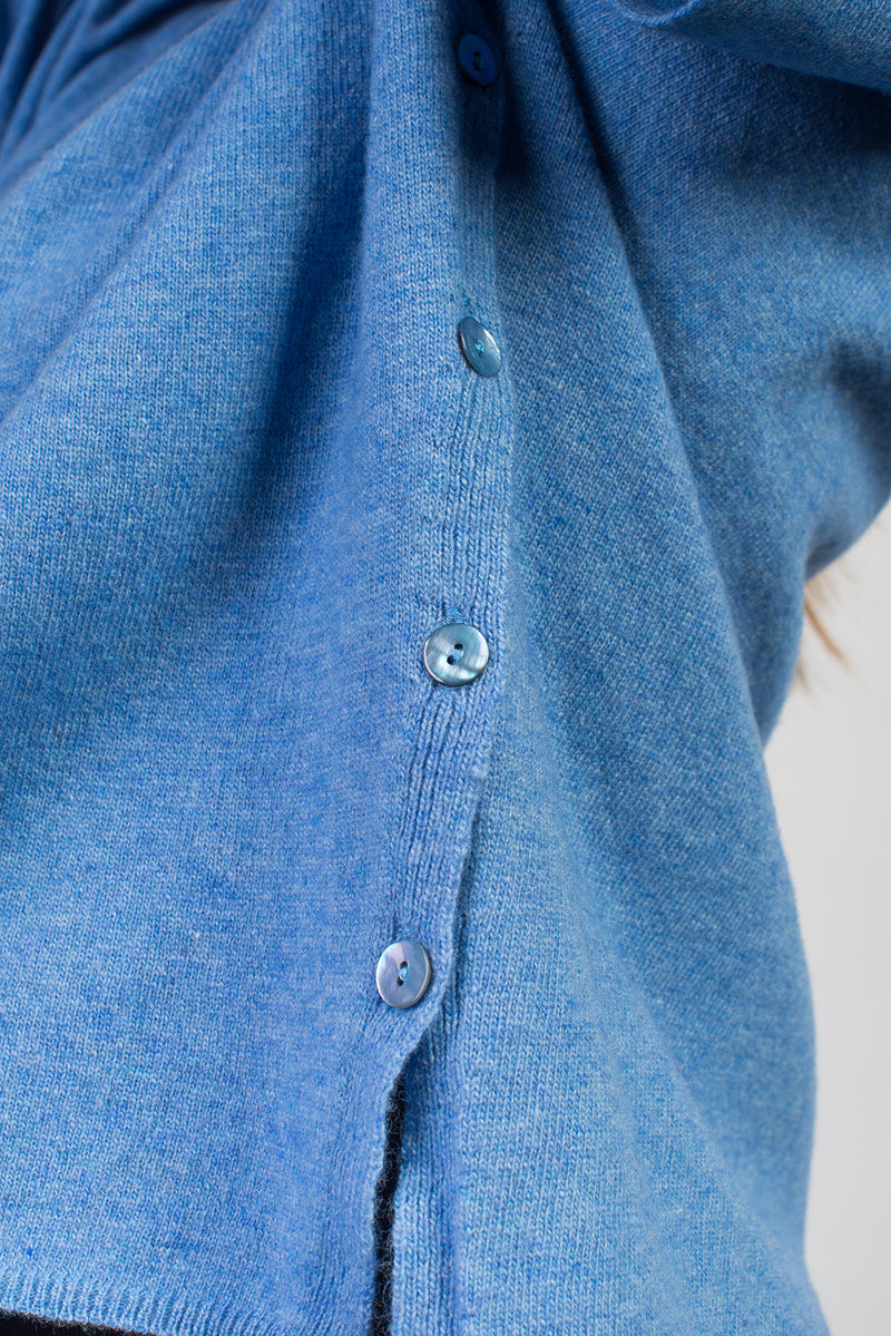 Shirt Side Buttons Cashmere Blend