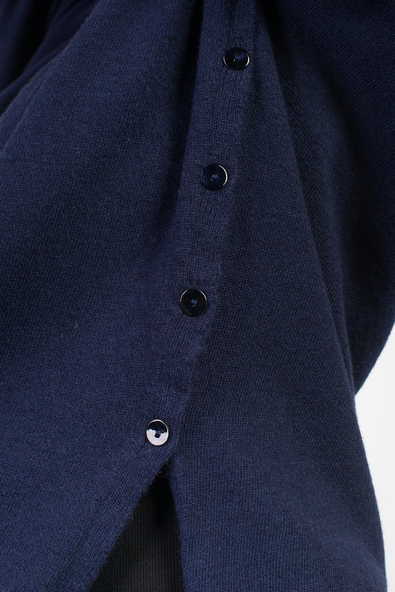 Shirt Side Buttons Cashmere Blend