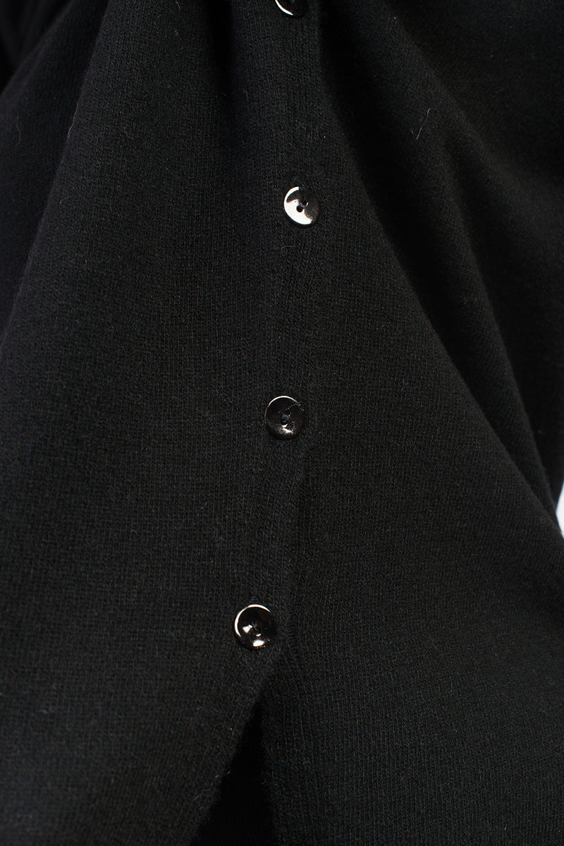 Shirt Side Buttons Cashmere Blend