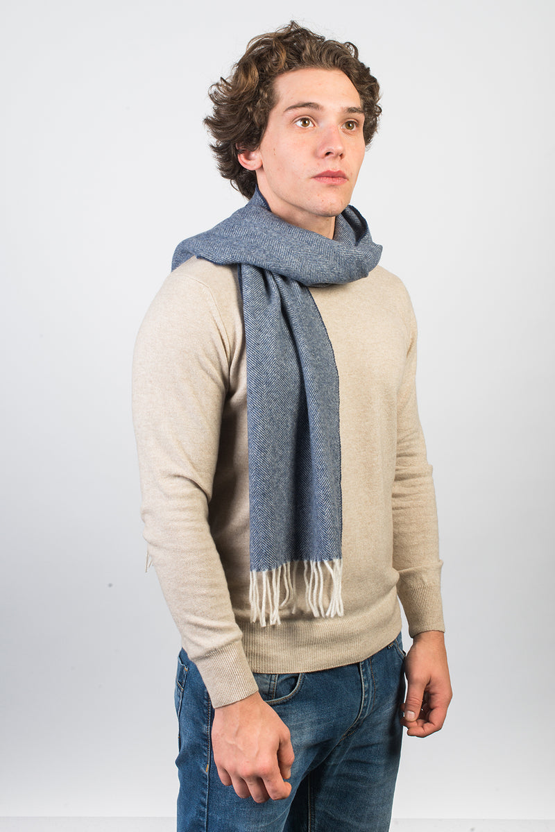 Herringbone Wool and Cashmere Scarf