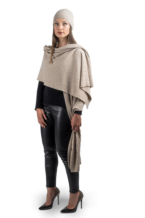 Cashmere blend braided stole | Dalle Piane Cashmere