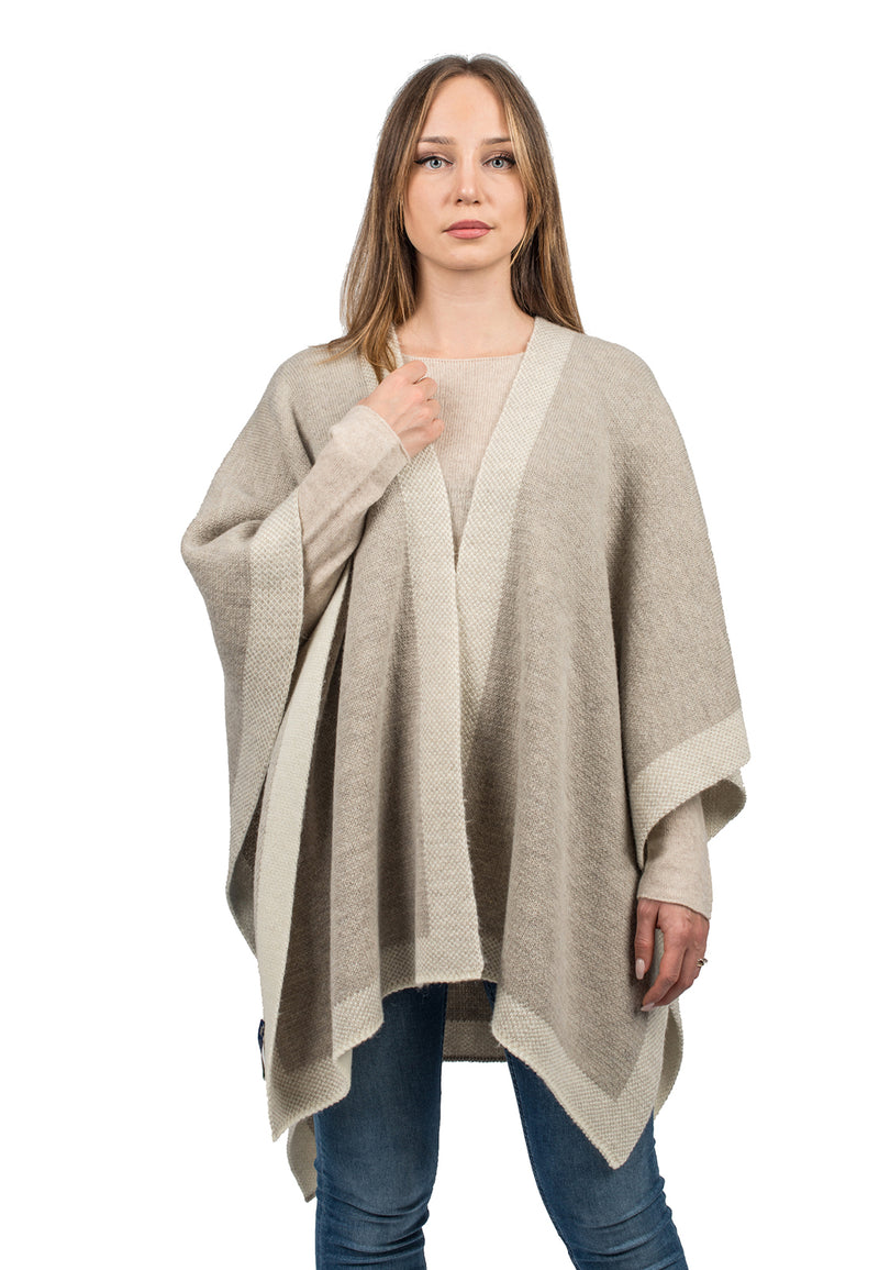 Two tone cape | Dalle Piane Cashmere