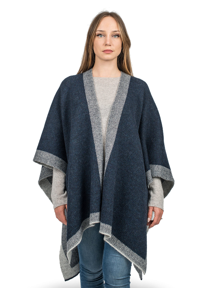 Two tone cape | Dalle Piane Cashmere