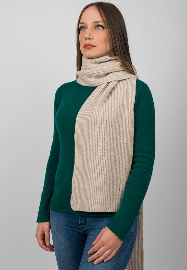 Fisherman's rib Scarf 100% Cashmere | Dalle Piane Cashmere