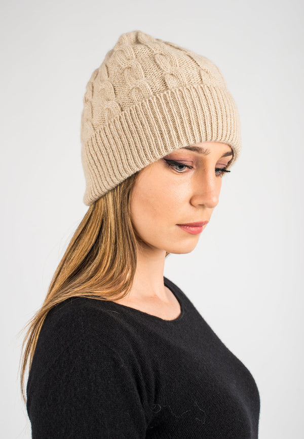 Regenerated 100% Cashmere Braided Hat | Dalle Piane Cashmere