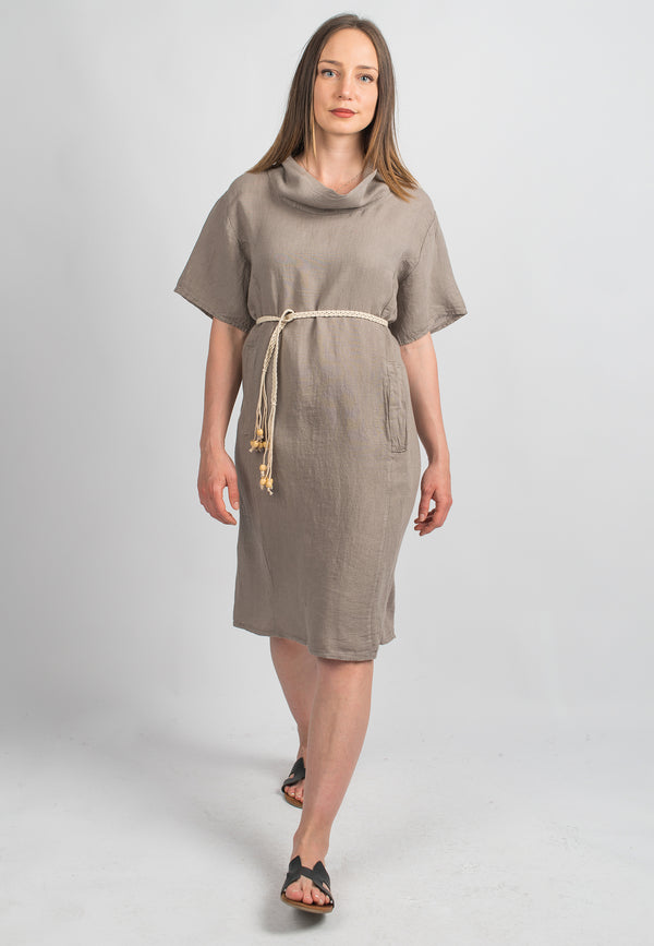 Short dress in 100% Linen | Dalle Piane Cashmere