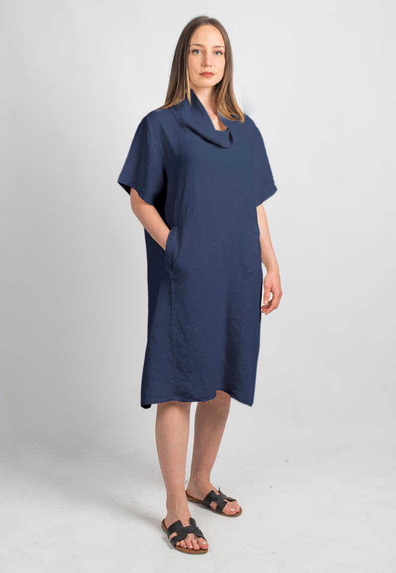 Short dress in 100% Linen | Dalle Piane Cashmere