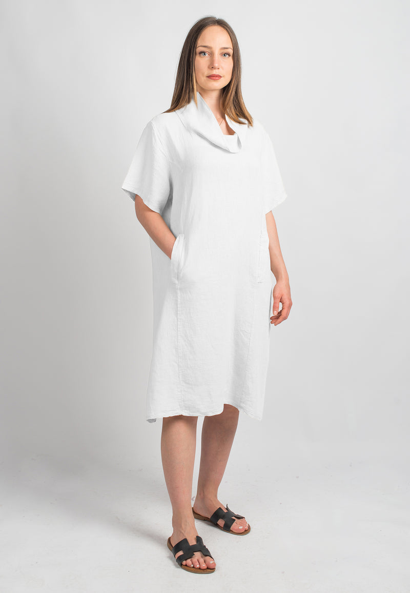 Short dress in 100% Linen | Dalle Piane Cashmere