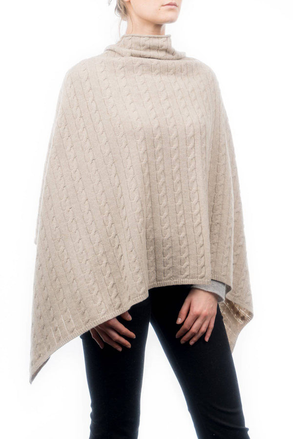 Plaited Poncho Cashmere Blend | Dalle Piane Cashmere